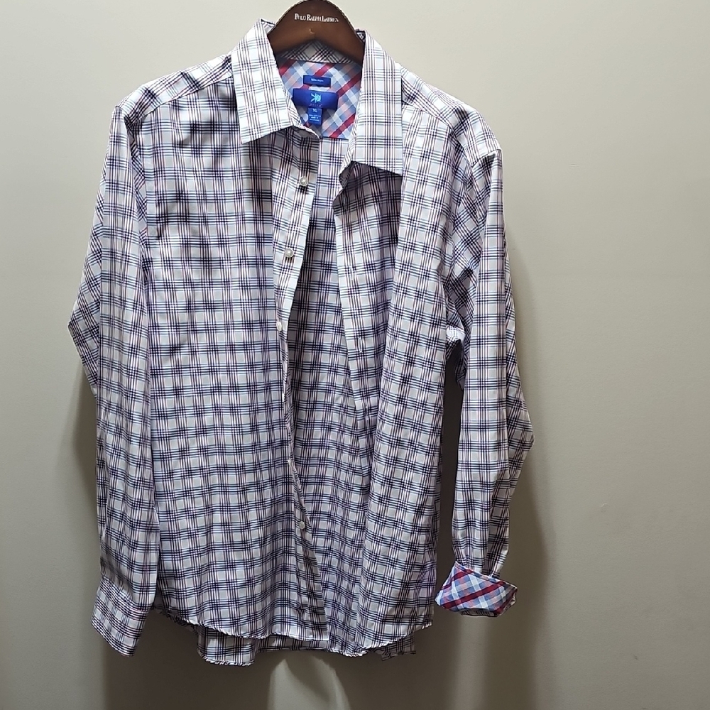 Egara Casual Button Down Shirt in Blue and Red